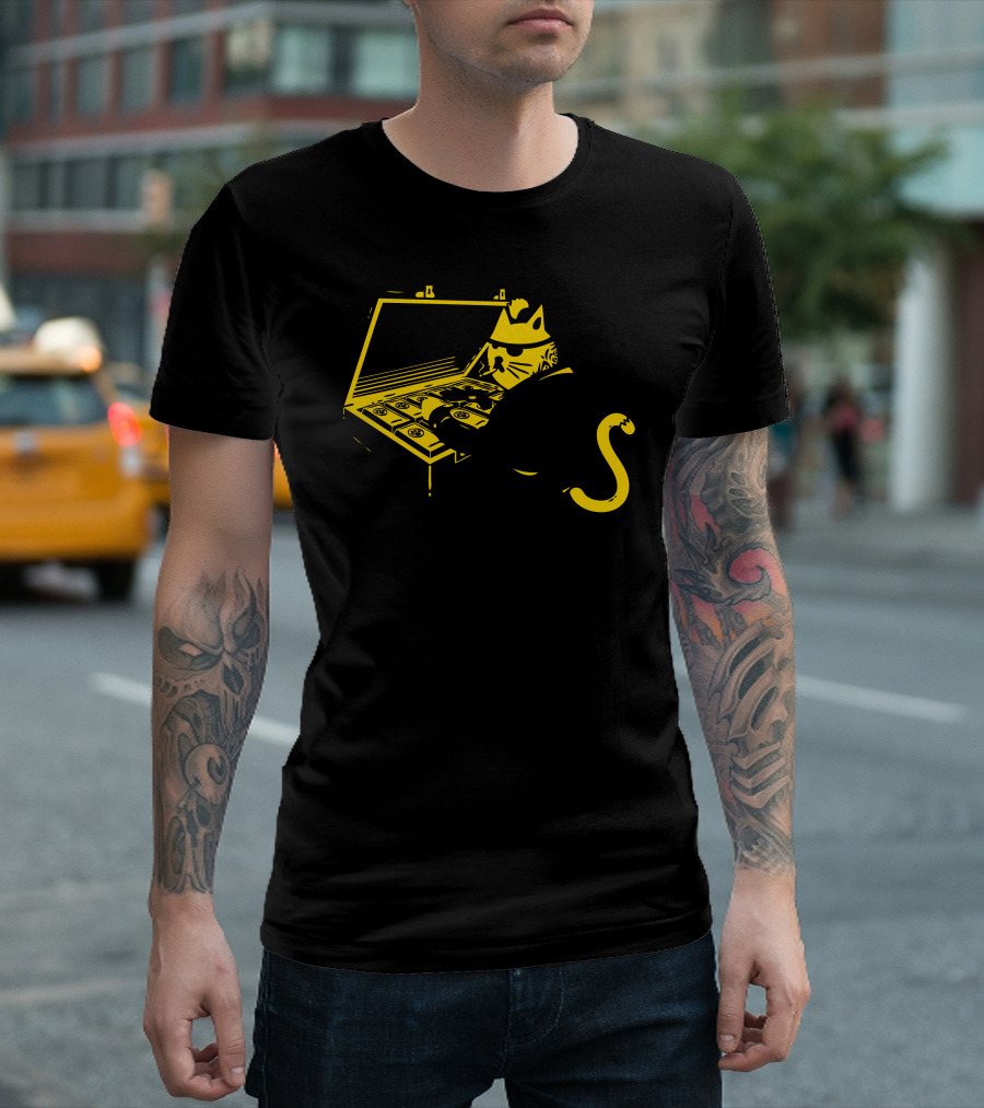 Case of the Golden Paw Cat with Money Briefcase T-Shirt