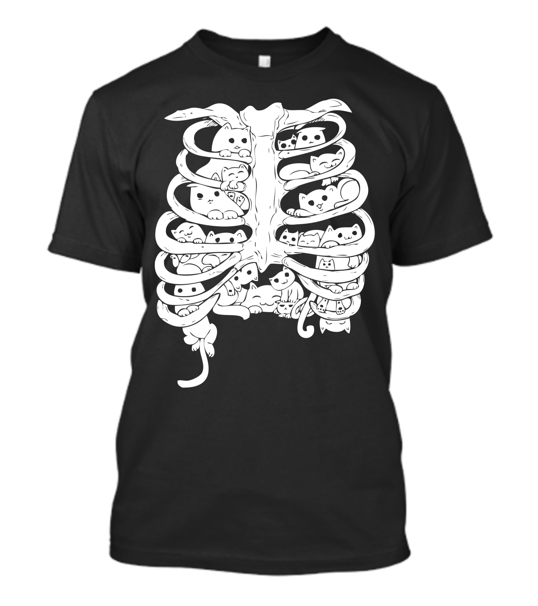 Cats Inside Ribcage Bones T-Shirt