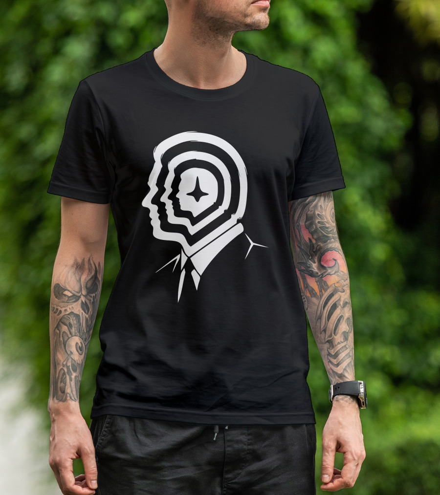 Dream Within A Dream Stacked Silhouette Faces With Star T-Shirt
