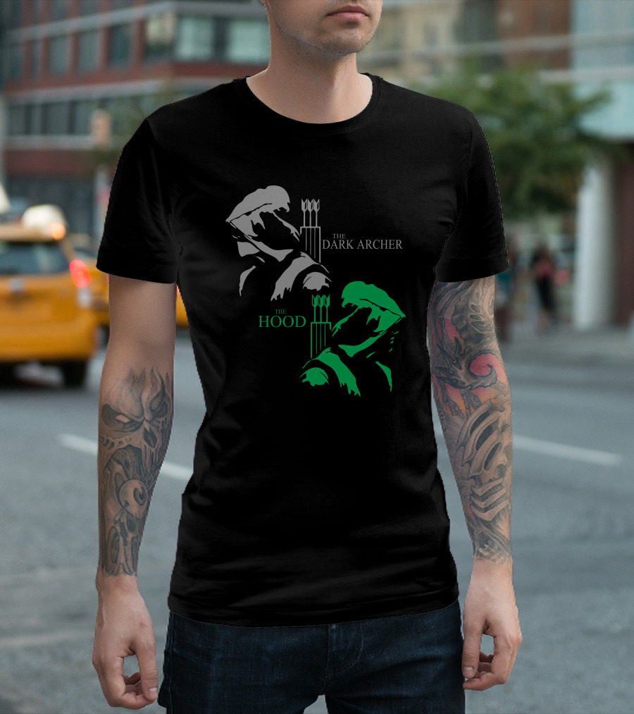 The Dark Archer Vs The Hood Duel Identity T-Shirt