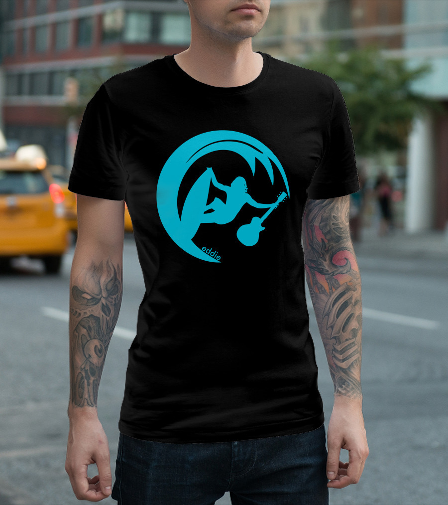 Eddie Surfing Guitar Wave T-Shirt