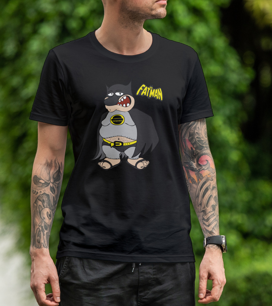 Fatman Begin Parody Character In Superhero Costume T-Shirt