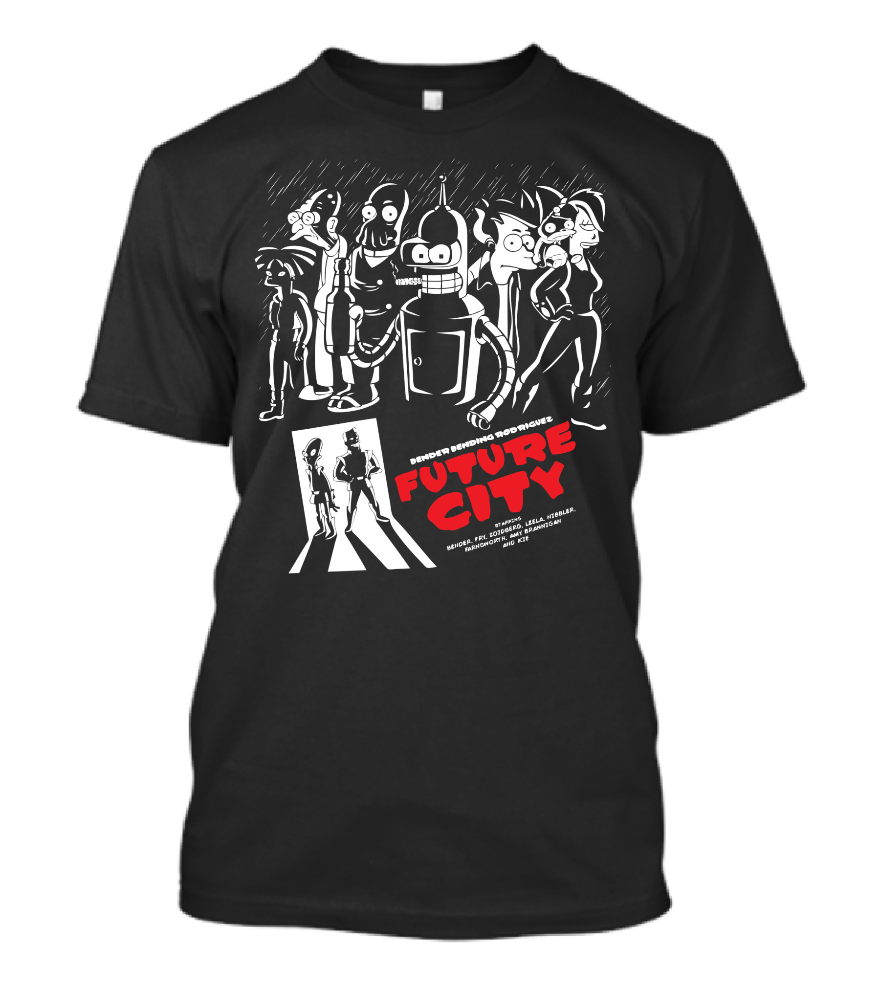 Bender Bending Rodriguez Future City Bender, Fry, Zoidberg, Leela, Nibbler, Farnsworth, Bender, And Kif T-Shirt