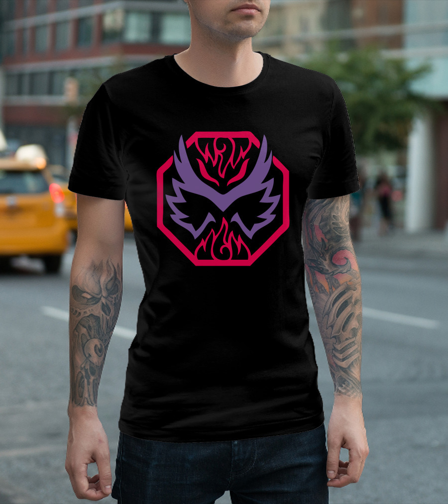 Grape Gunslinger Pink Purple Flame Wing Emblem T-Shirt