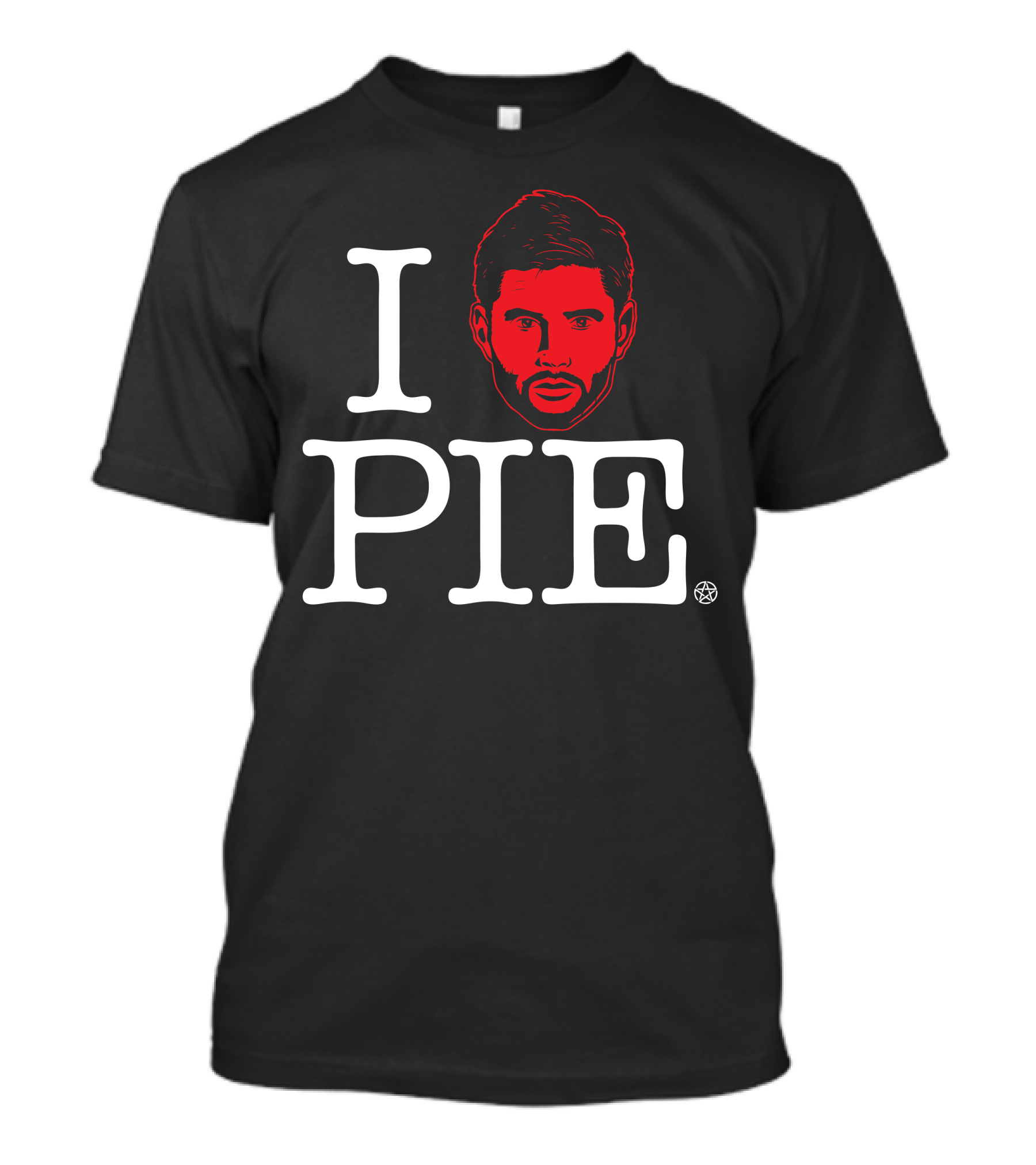 I Love Pie Supernatural Jensen Ackles Red Face T-Shirt