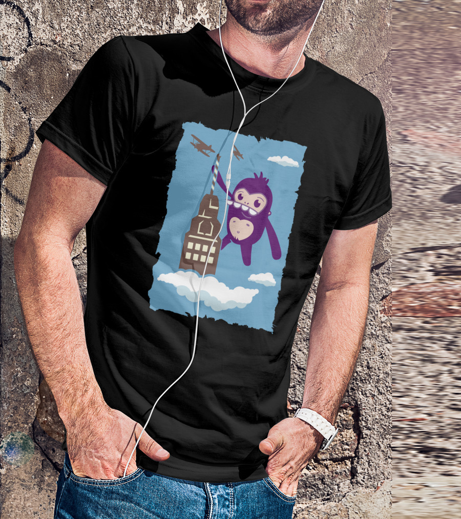 Konga Climb Giant Ape Battling Bi-Planes On Skyscraper Adventure T-Shirt