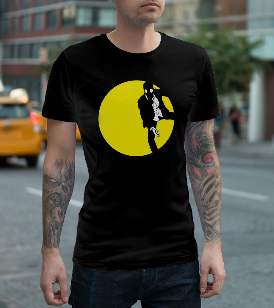 Leroy Spotlight Yellow Circle Silhouette Gas Mask Character T-Shirt