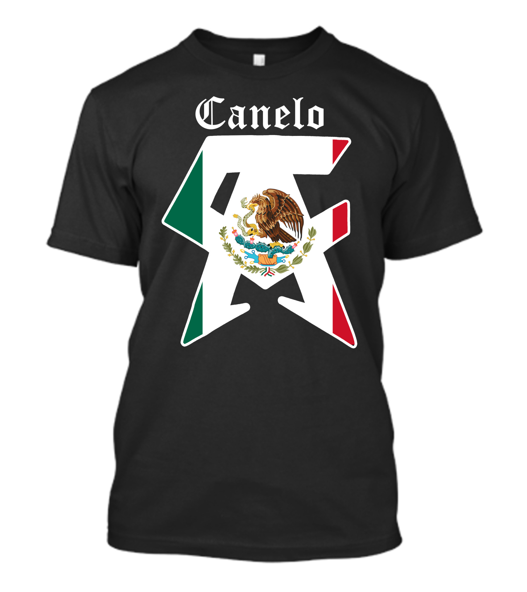 Canelo Mexican Boxing Champion Emblem With Flag And Eagle T-Shirt