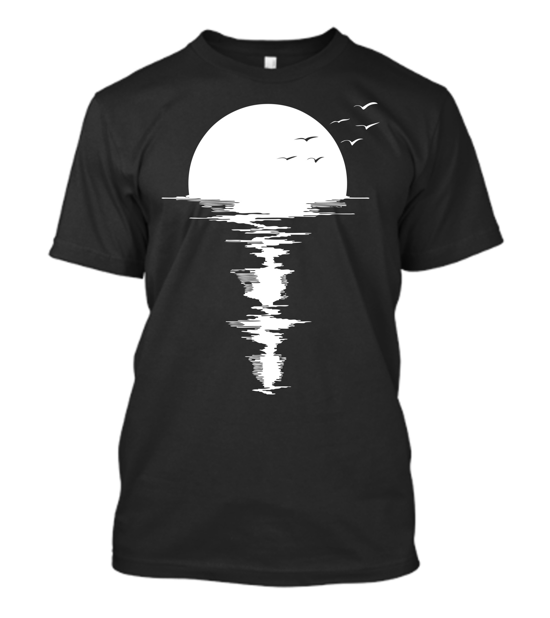 Moon Song Reflections With Birds Over Water T-Shirt