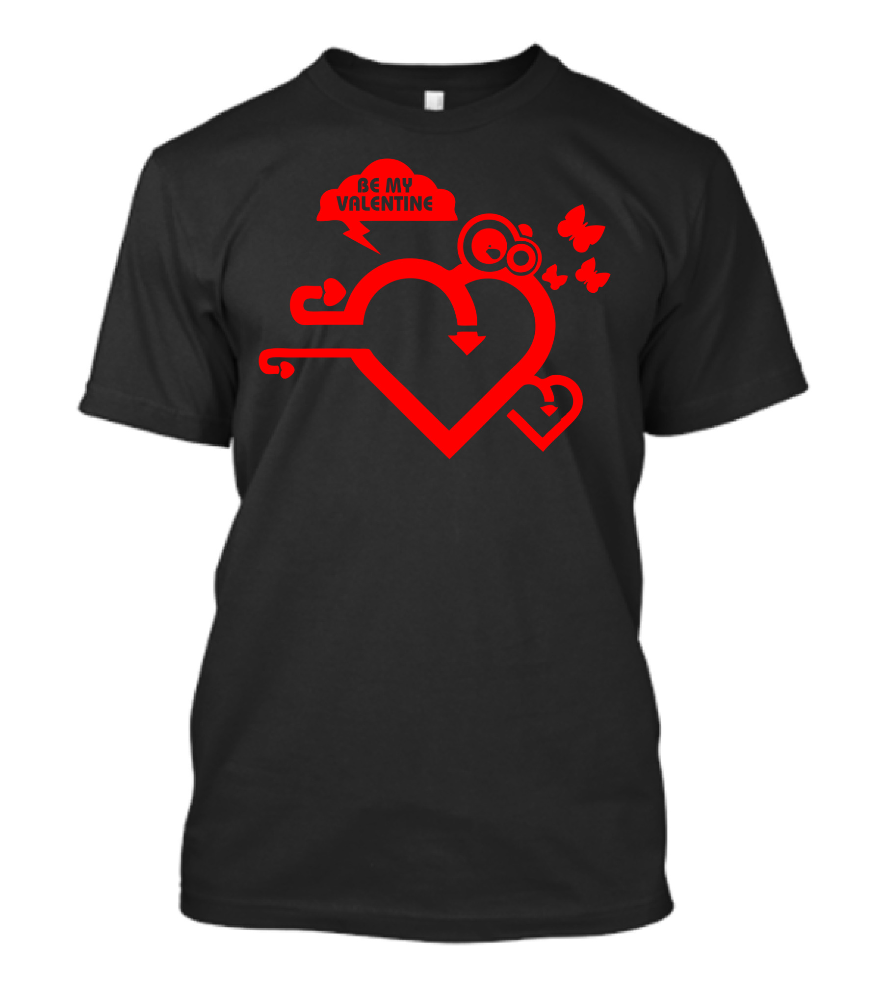 Be My Valentine Heart With Arrows And Butterflies T-Shirt