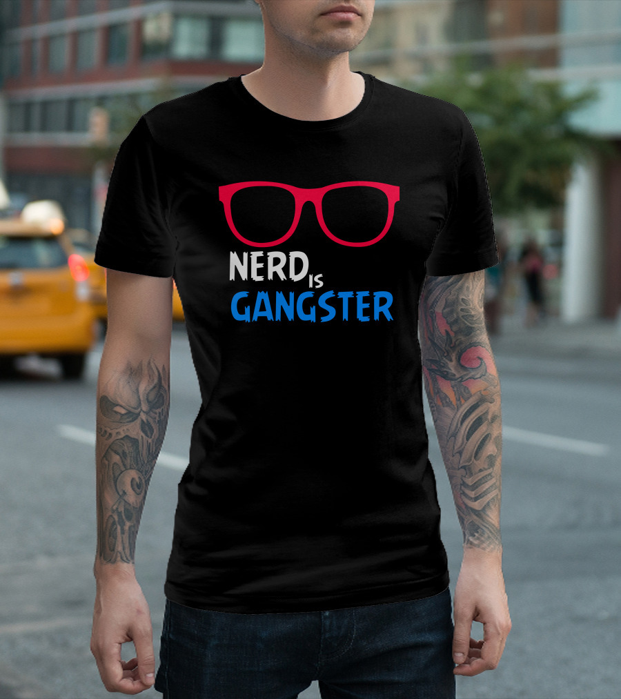Nerd Is Gangster Red Glasses T-Shirt