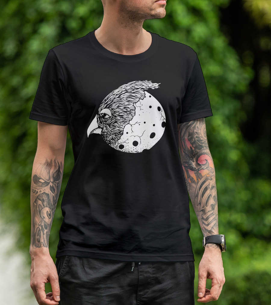 Planet Chicken Cosmic Sphere Bird Fusion T-Shirt