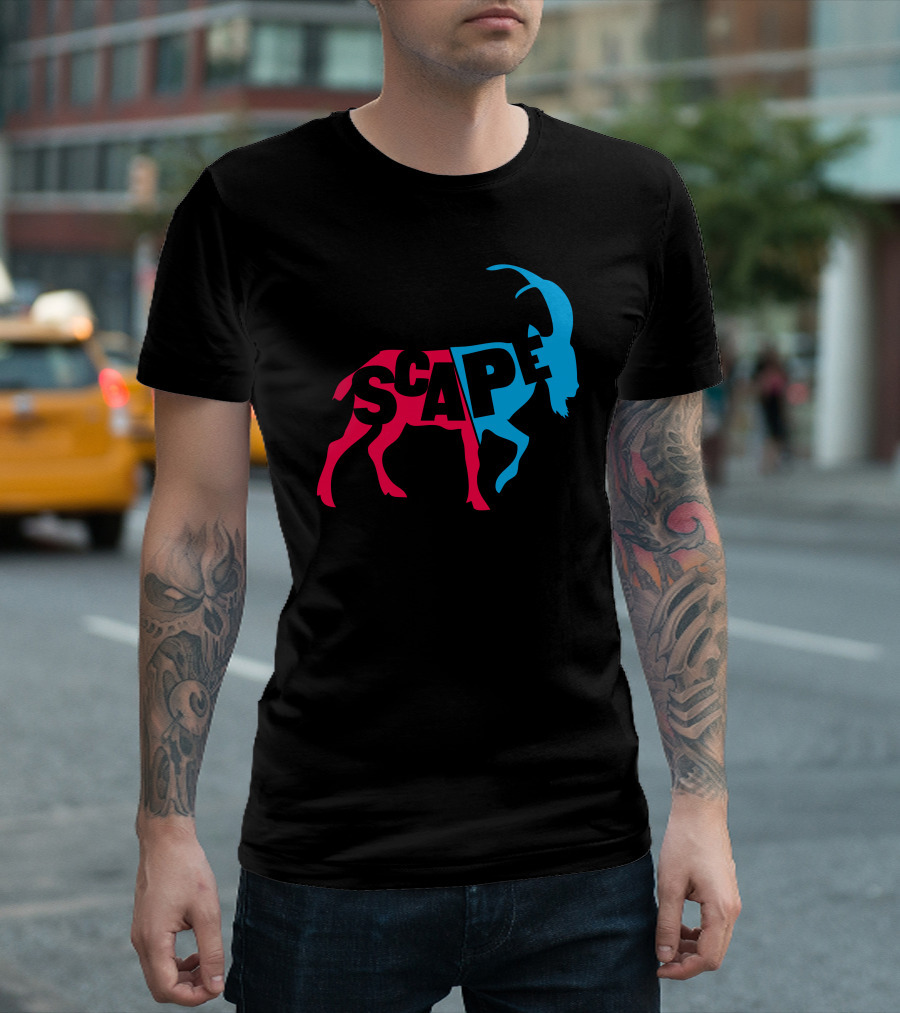 SCAPEGOAT Red And Blue Mixed Typography T-Shirt