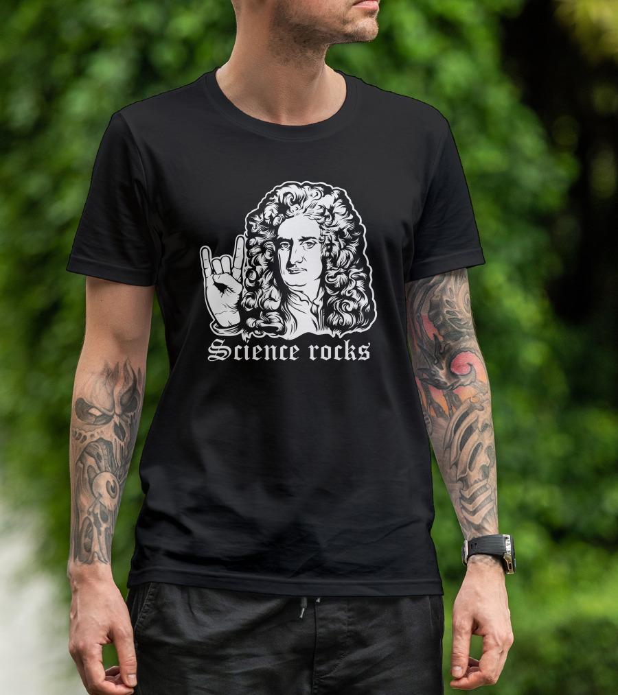 Science Rocks Isaac Newton Hand Gesture T-Shirt