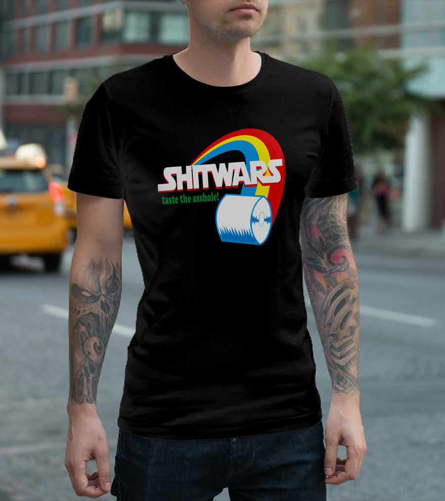 Shitwars Taste the Asshole Toilet Paper Rainbow Image T-Shirt