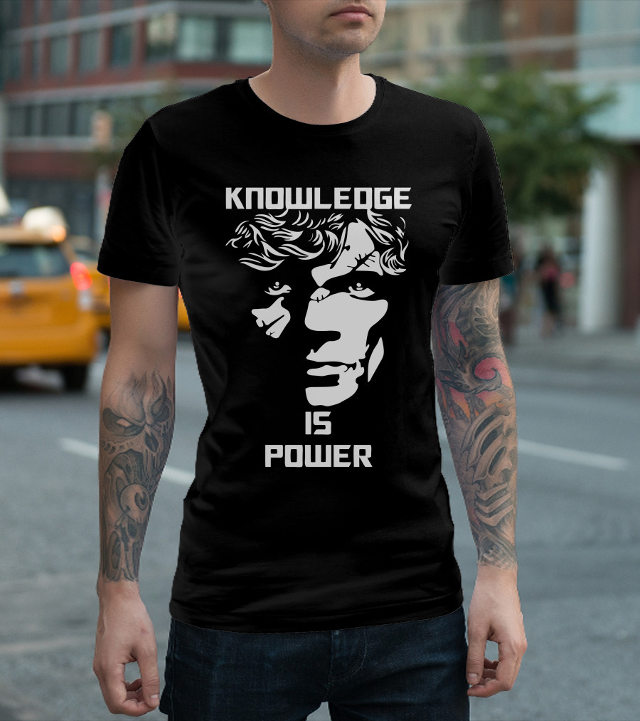 KNOWLEDGE IS POWER Sinfully Smart Face T-Shirt