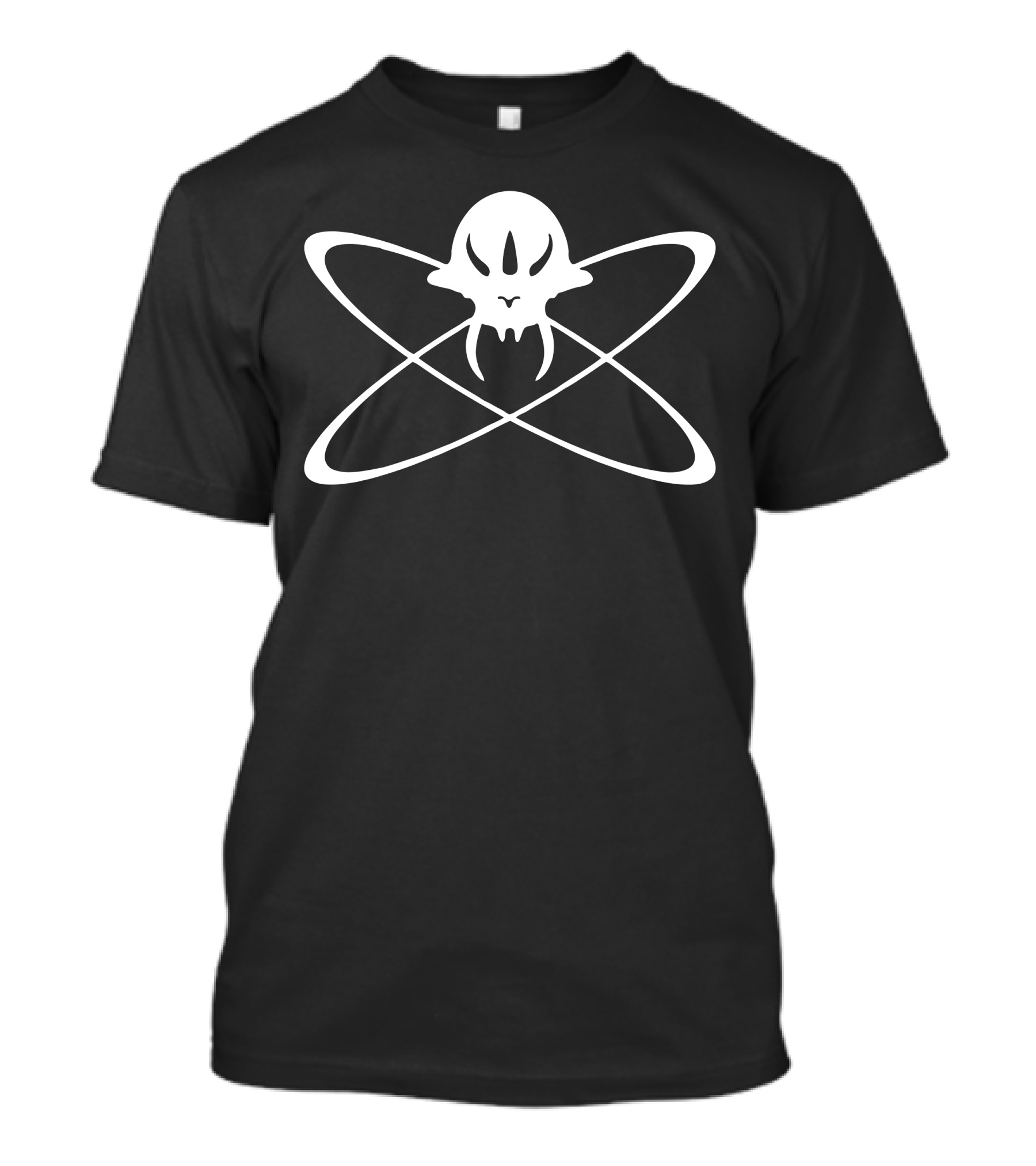Spaced Out Jolly Roger Pirate Skull With Atomic Orbit T-Shirt