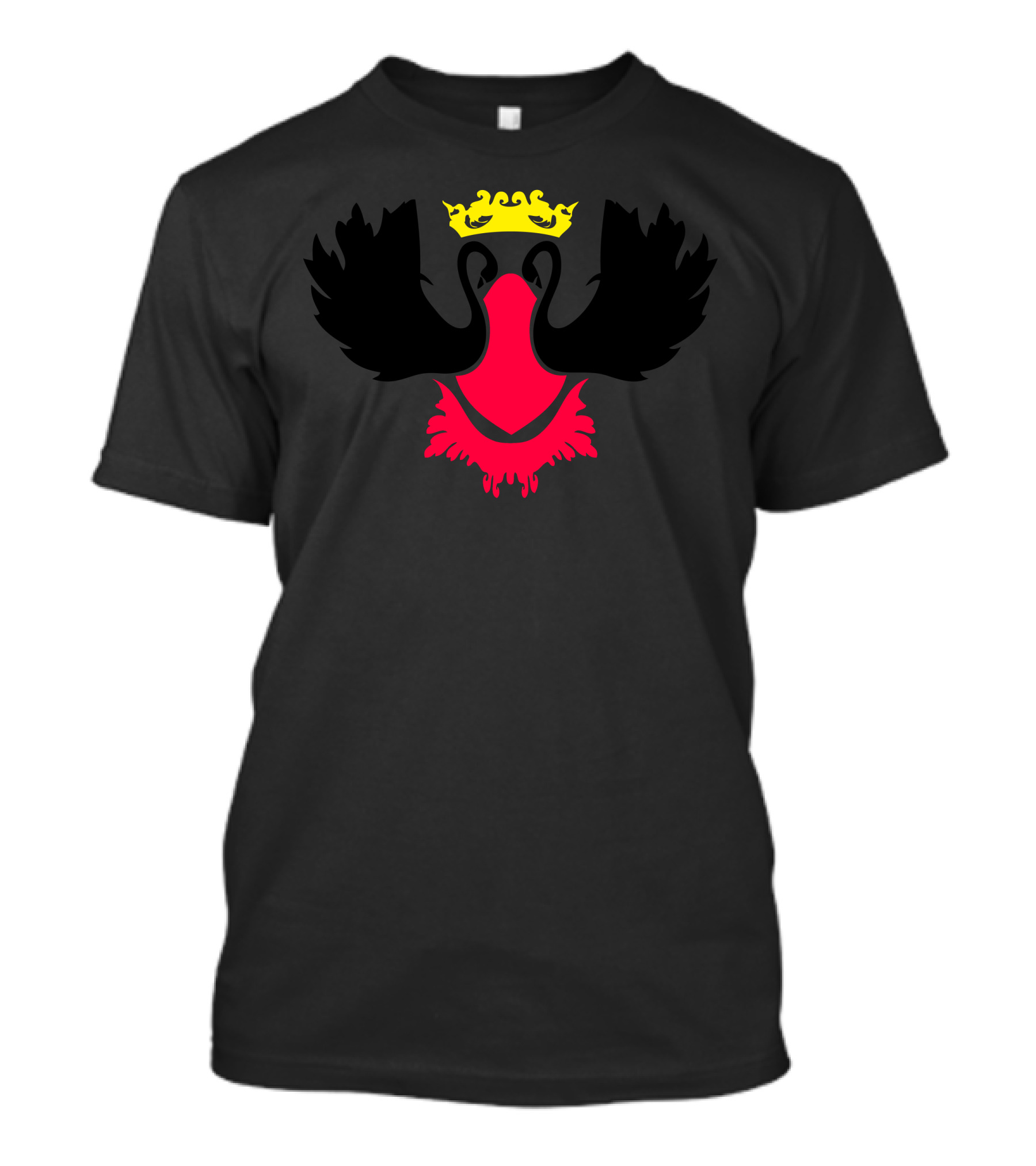 Swanqueen Heralds Black And Red Dual Swan Crown Emblem T-Shirt