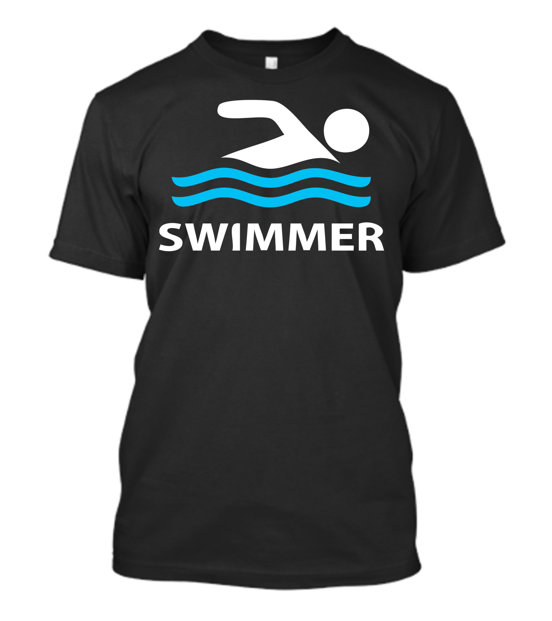 Swimmer Iconic Stroke Blue Waves T-Shirt