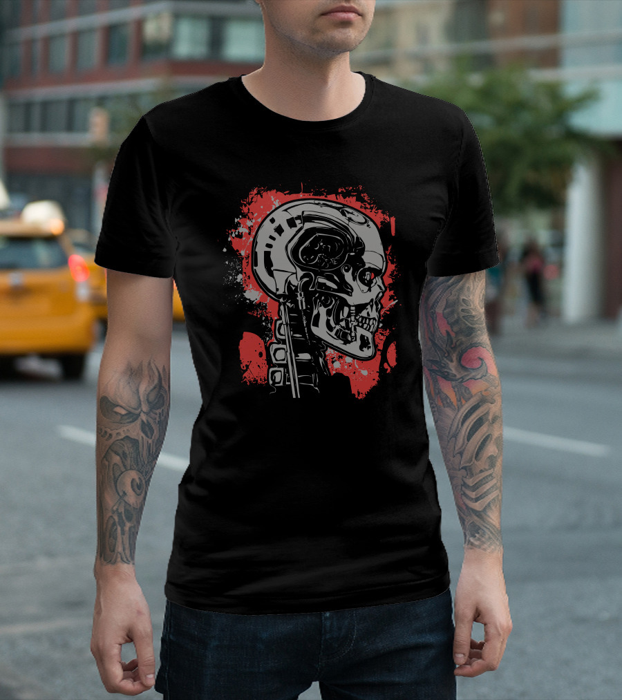 T2 Endoskeleton Terminator Red Splatter T-Shirt