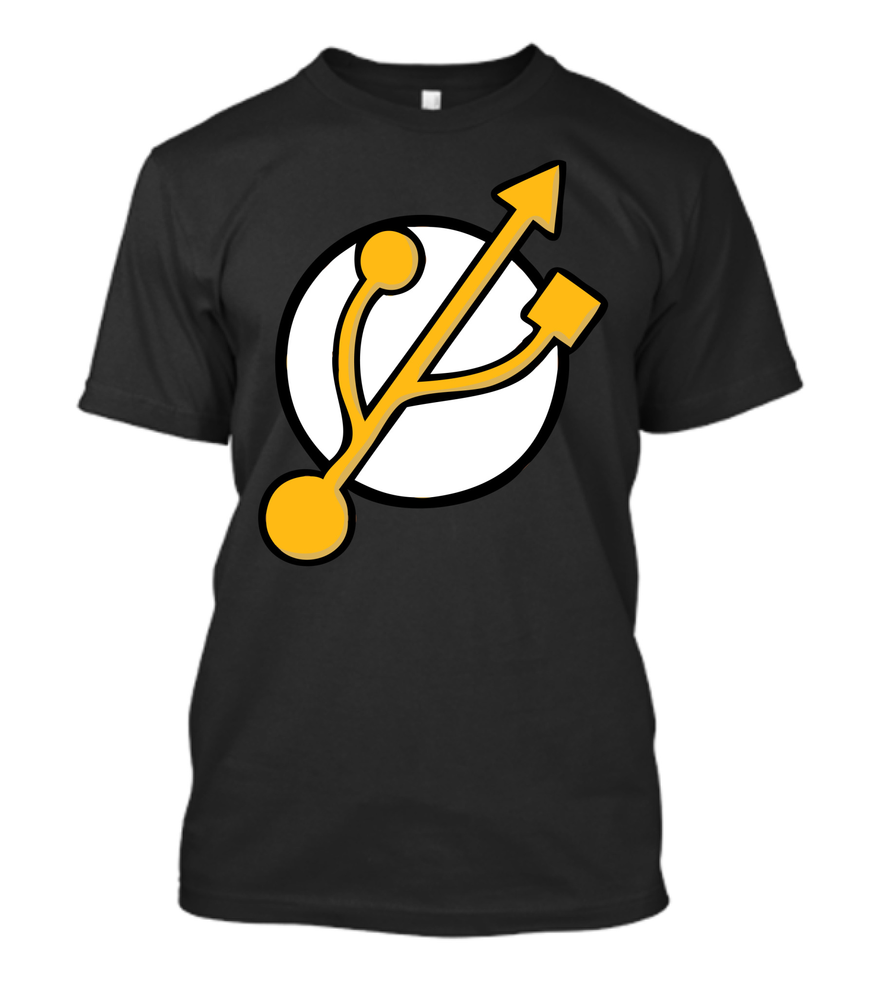 USB Flash Symbol On White Circle Background T-Shirt