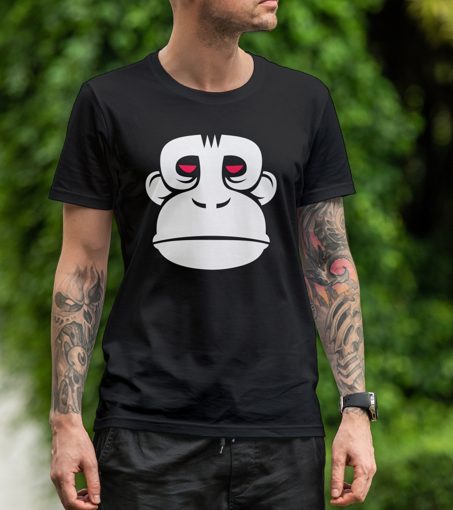The Great Ape Red Eyes Expression Iconic Face T-Shirt