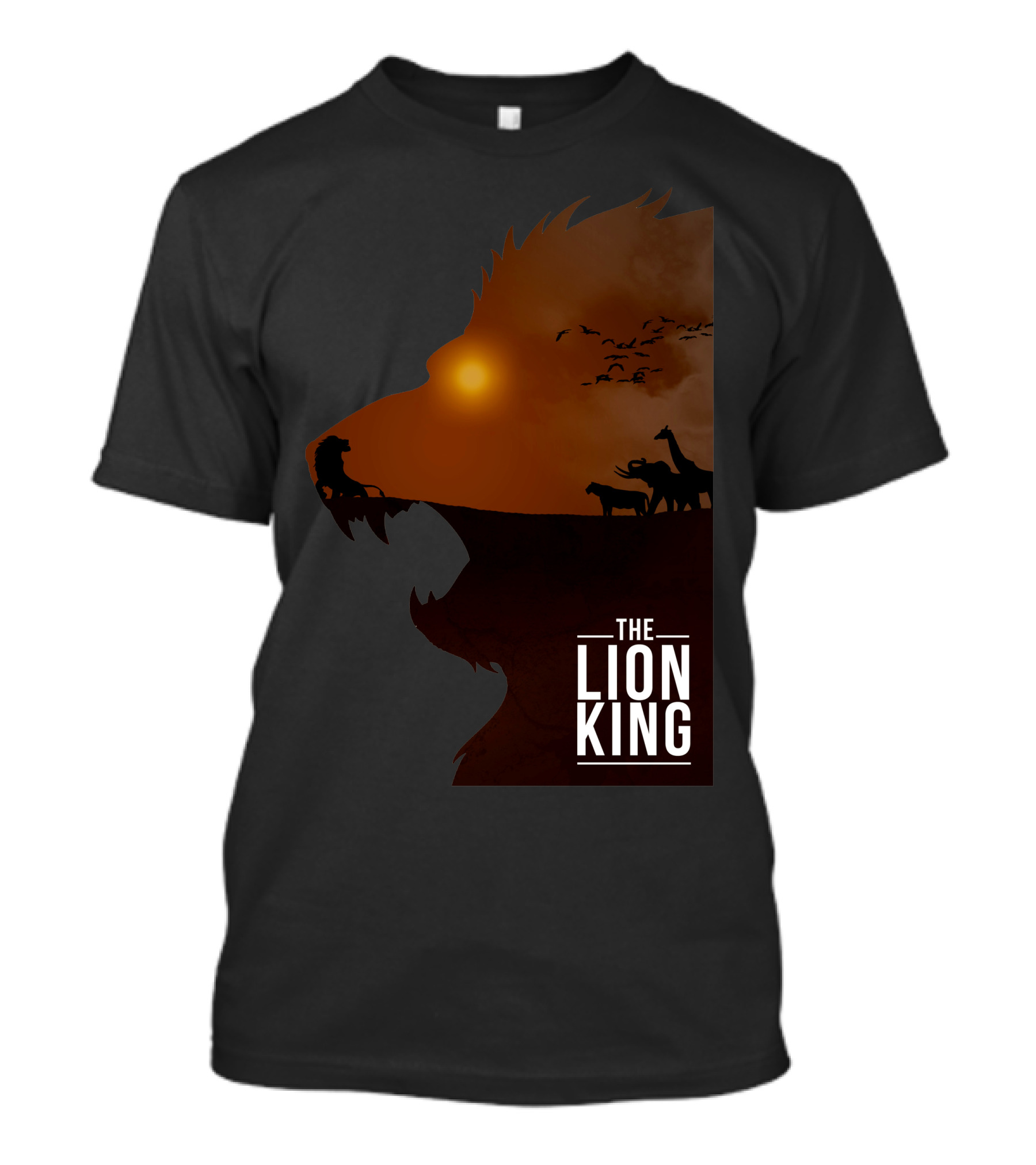 The Lion King Silhouette Sunset Safari Scene T-Shirt