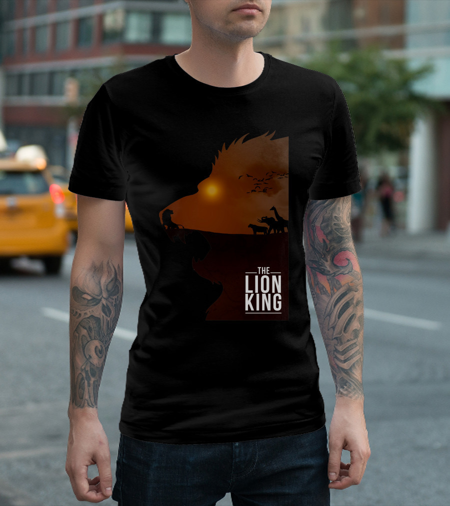The Lion King Silhouette Sunset Safari Scene T-Shirt