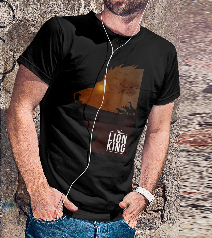 The Lion King Silhouette Sunset Safari Scene T-Shirt