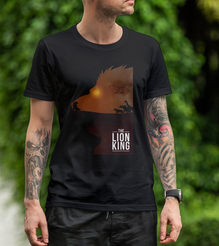 The Lion King Silhouette Sunset Safari Scene T-Shirt