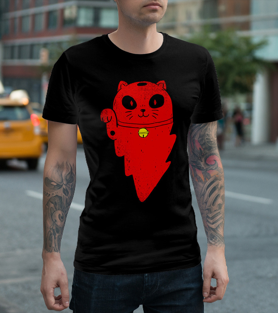 Thunder Cat Red Maneki-Neko Charm T-Shirt