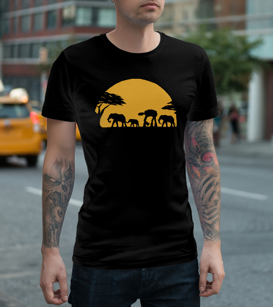 Unforgettable Walk Safari Star Wars AT-AT Silhouette Sunset T-Shirt