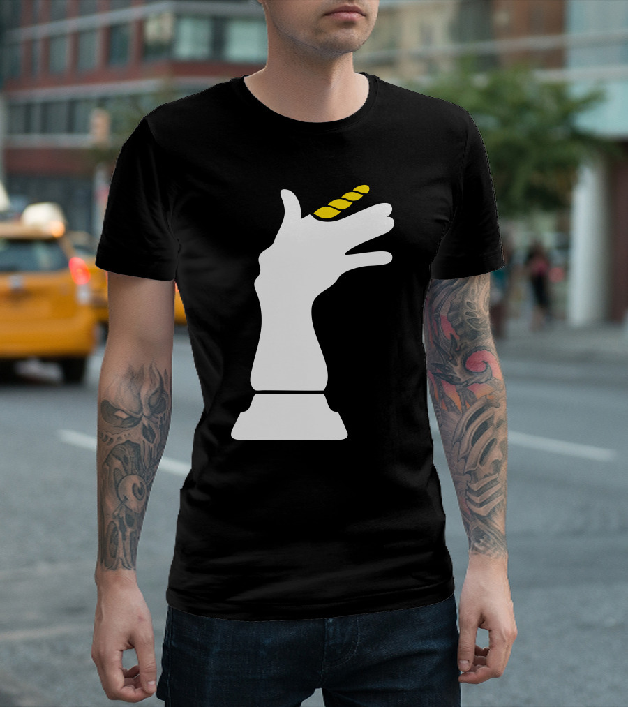 Unimalism Minimalist Unicorn Hand Gesture T-Shirt