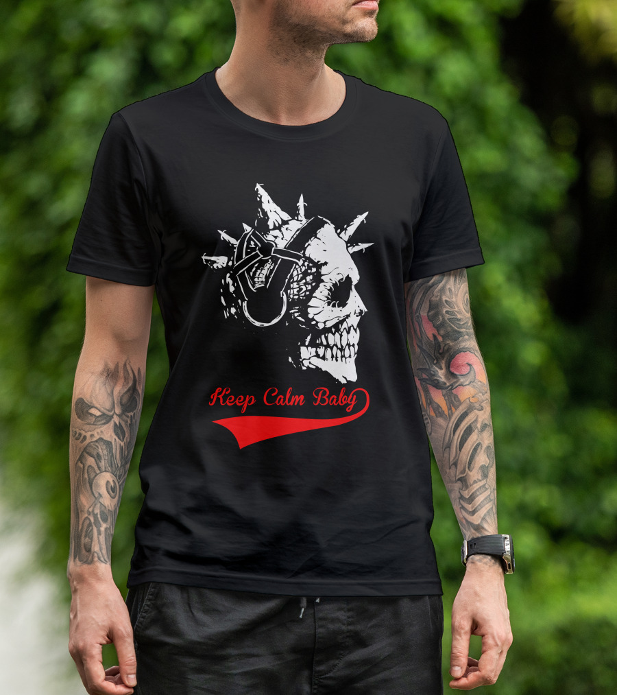 Keep Calm Baby Vintage Skull T-Shirt