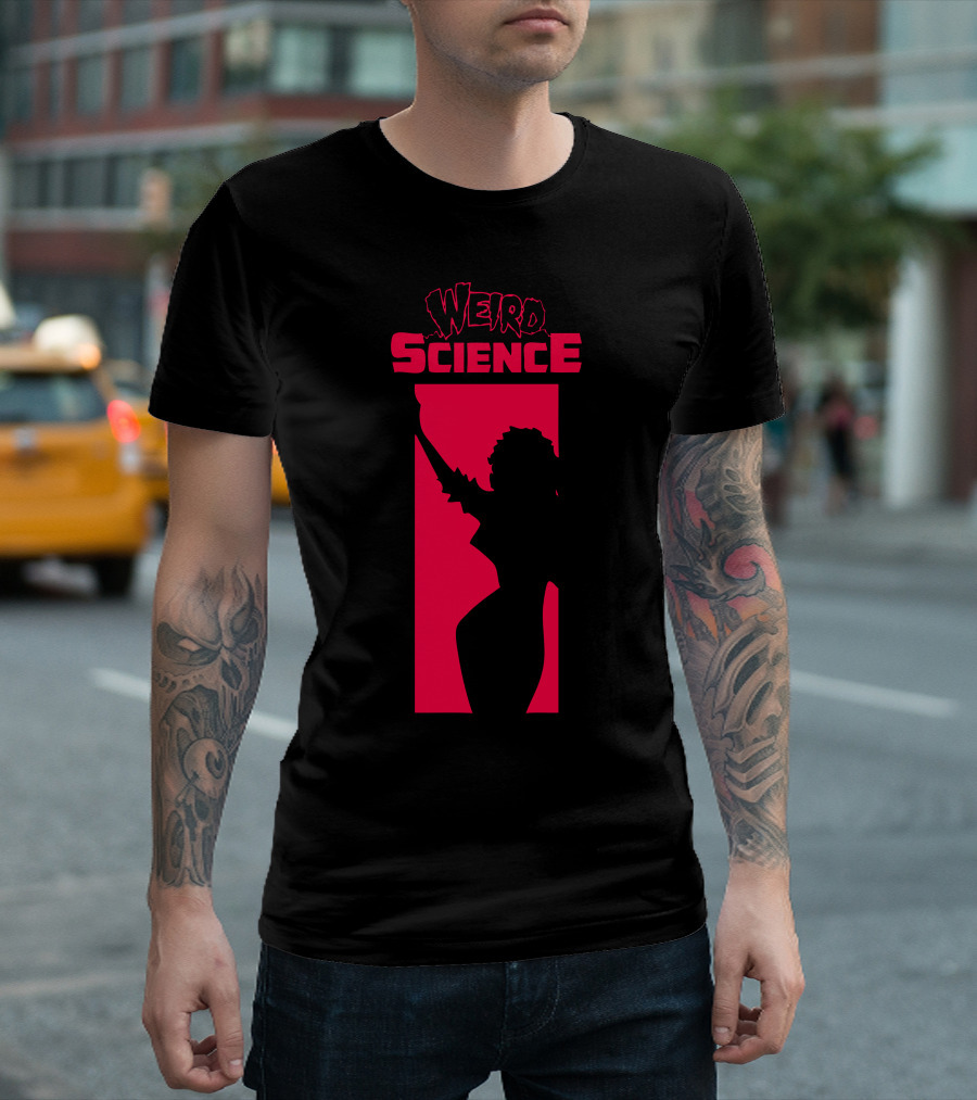 Weird Science Shadow Silhouette With Raised Arm T-Shirt