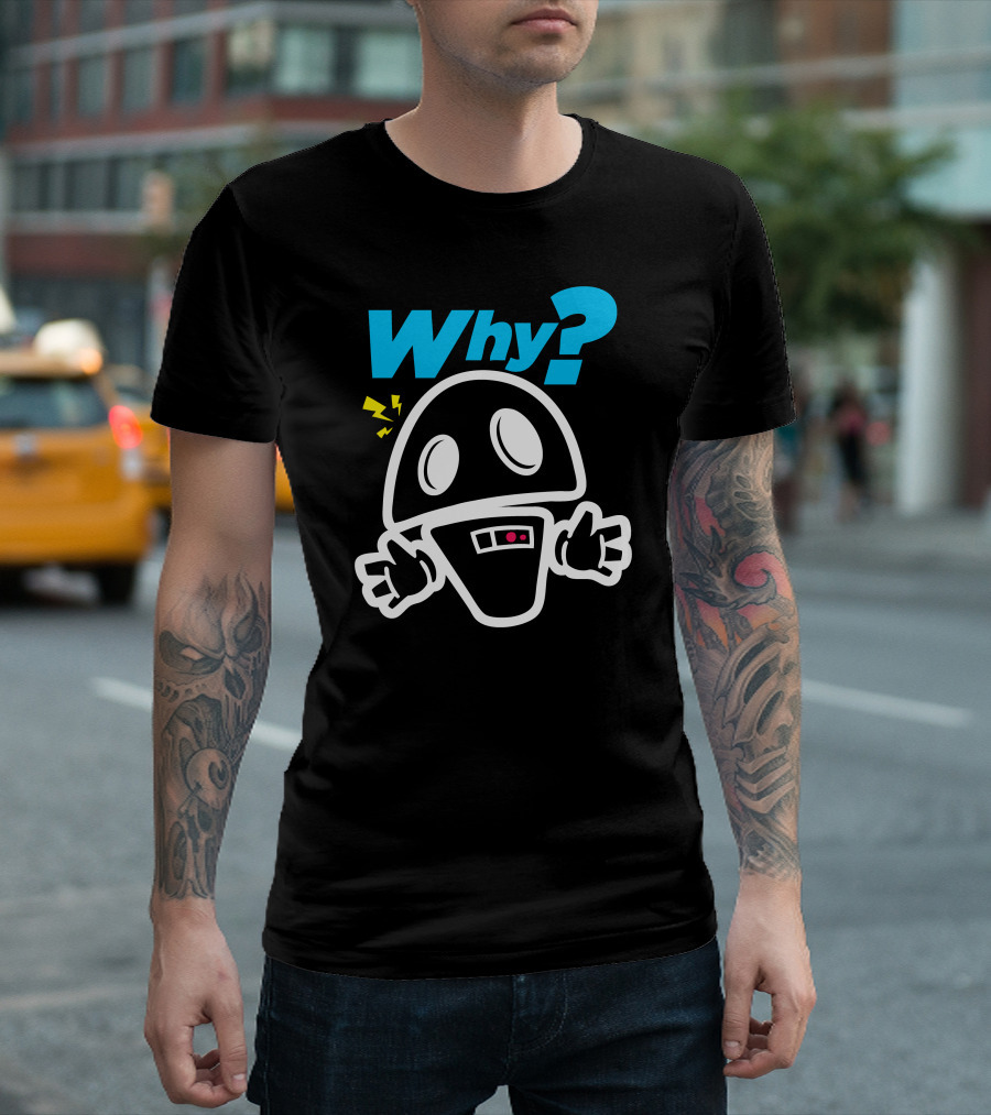 Why Bot Questioning Robot with Hands Up Iconic T-Shirt