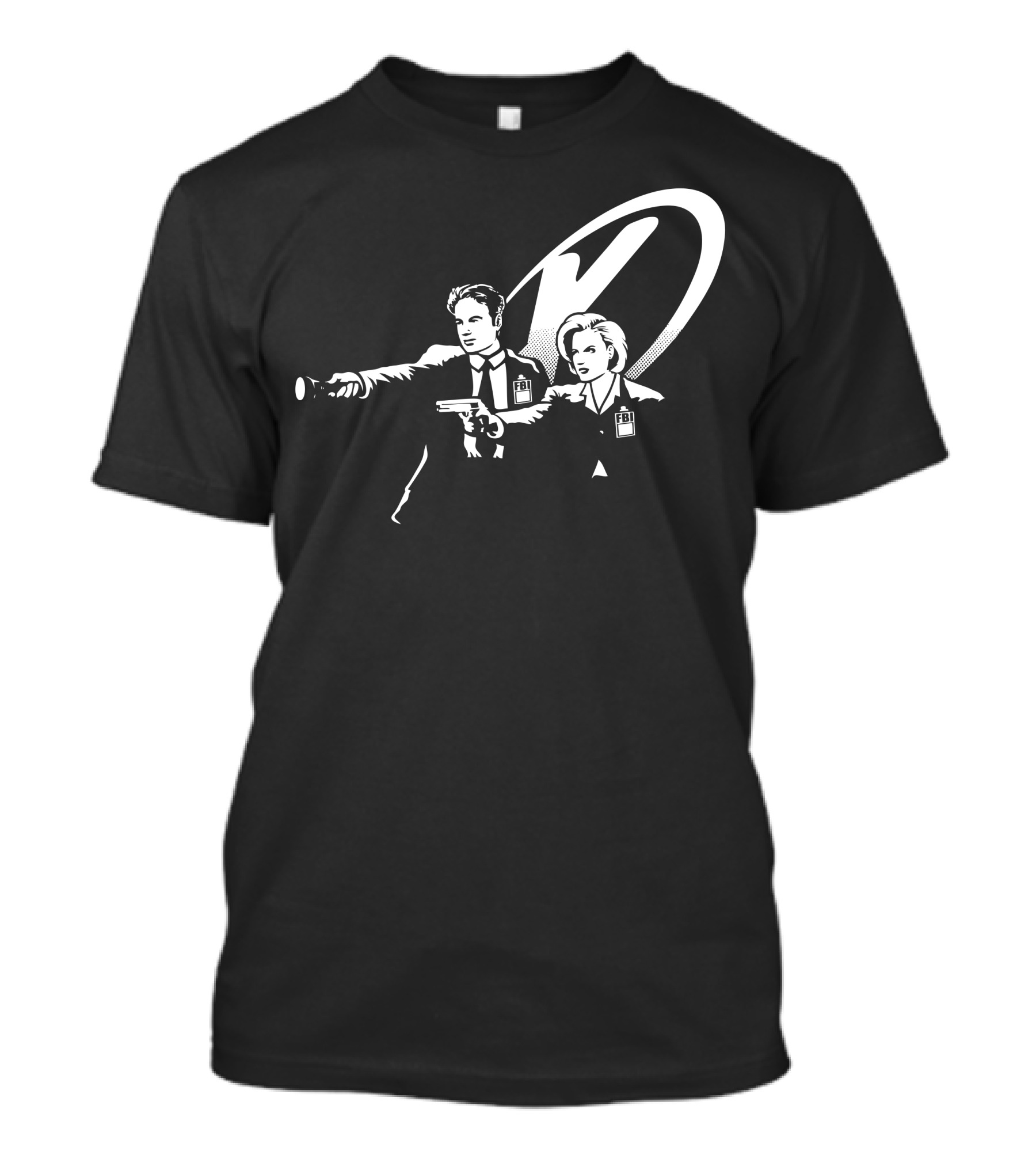 The X-Files Mulder And Scully Agents With Flashlight And Gun T-Shirt