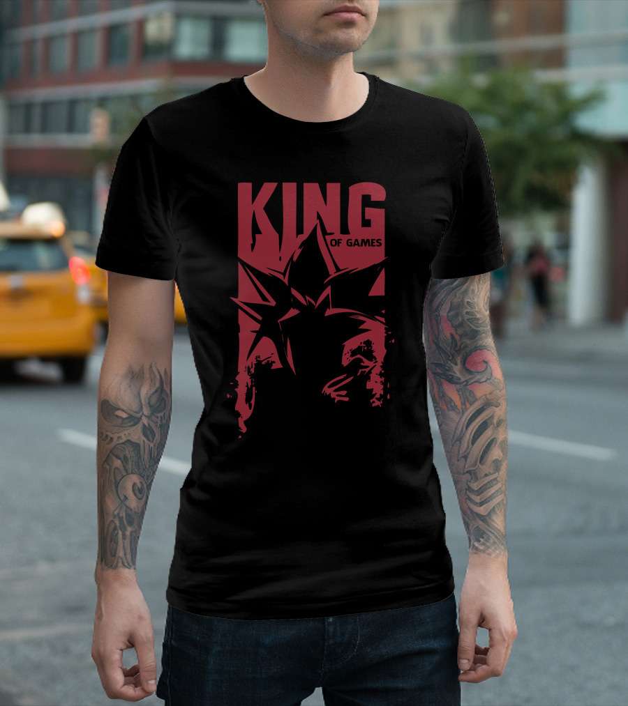 Yugi King Of Games Red Silhouette Drawing T-Shirt