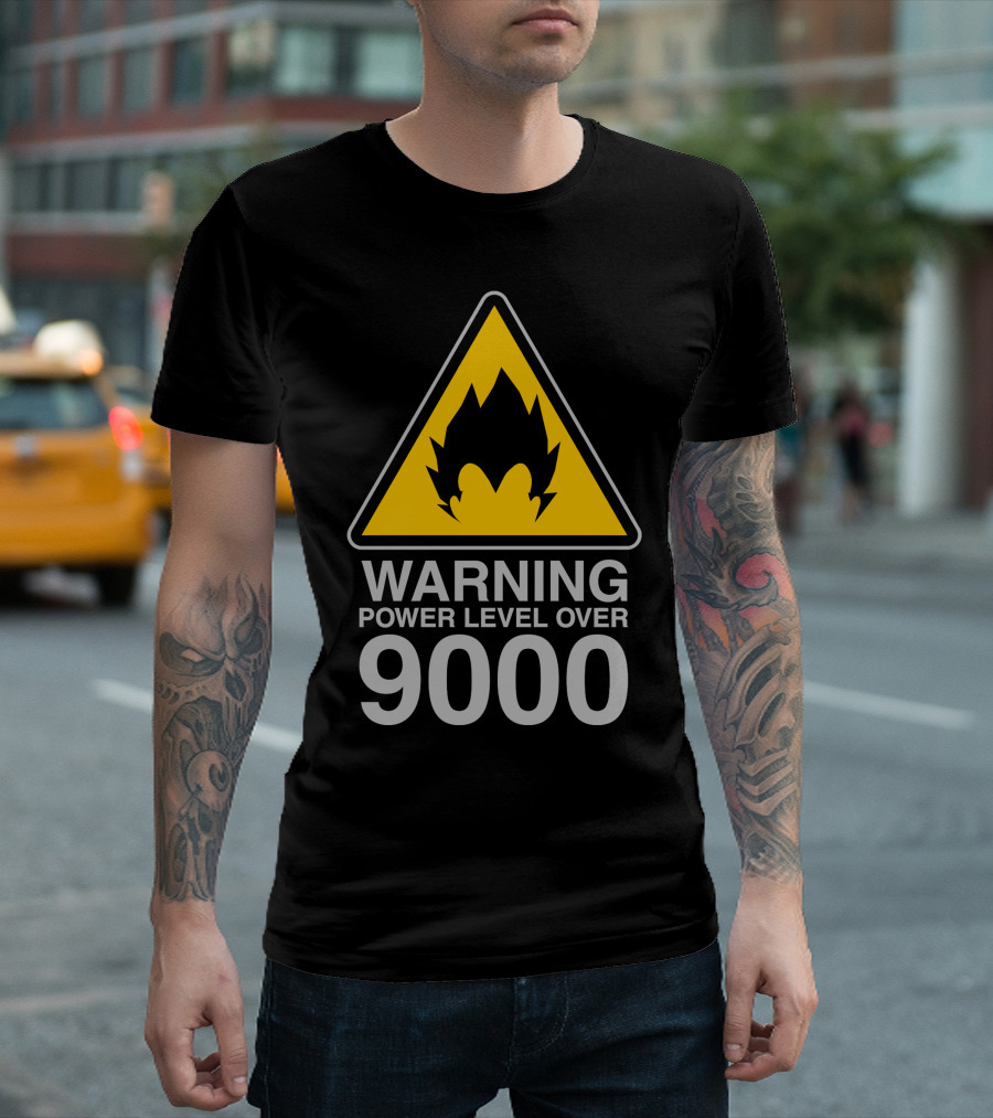 Warning Power Level Over 9000 Vegeta Iconic Dragon Ball Z Reference T-Shirt