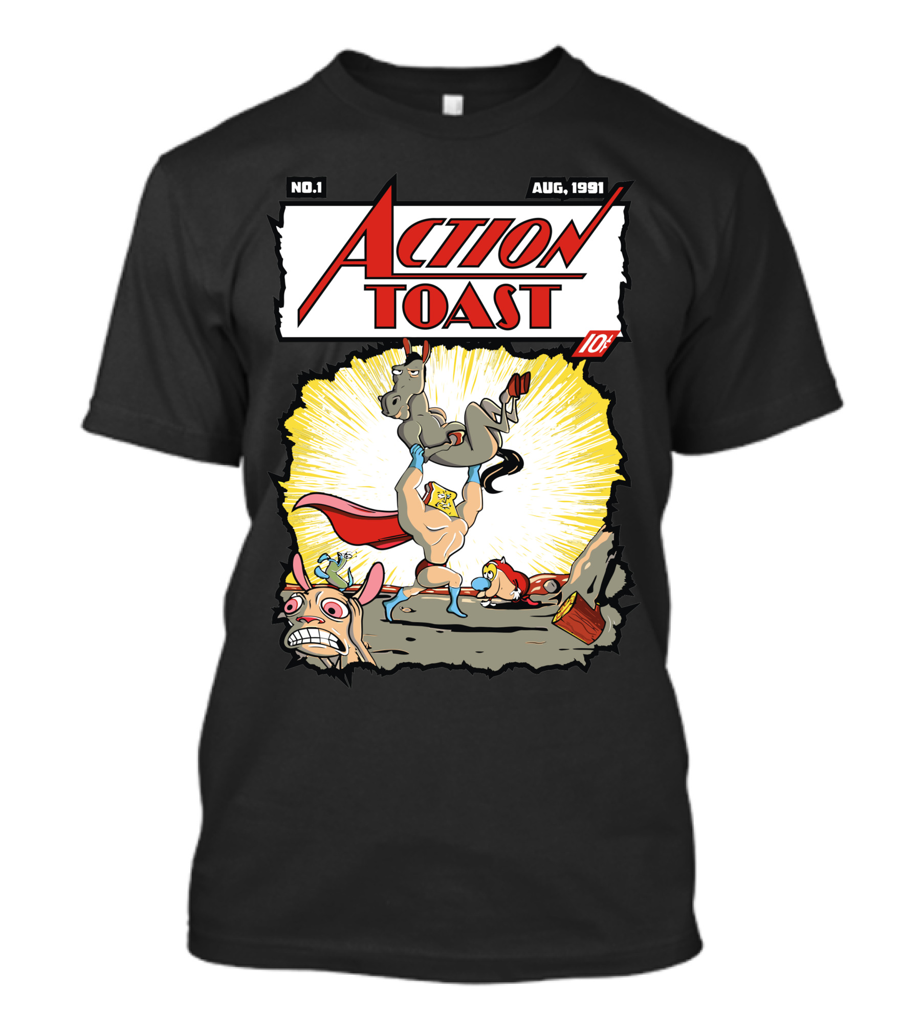 NO.1 AUG. 1991 ACTION TOAST 10¢ T-Shirt