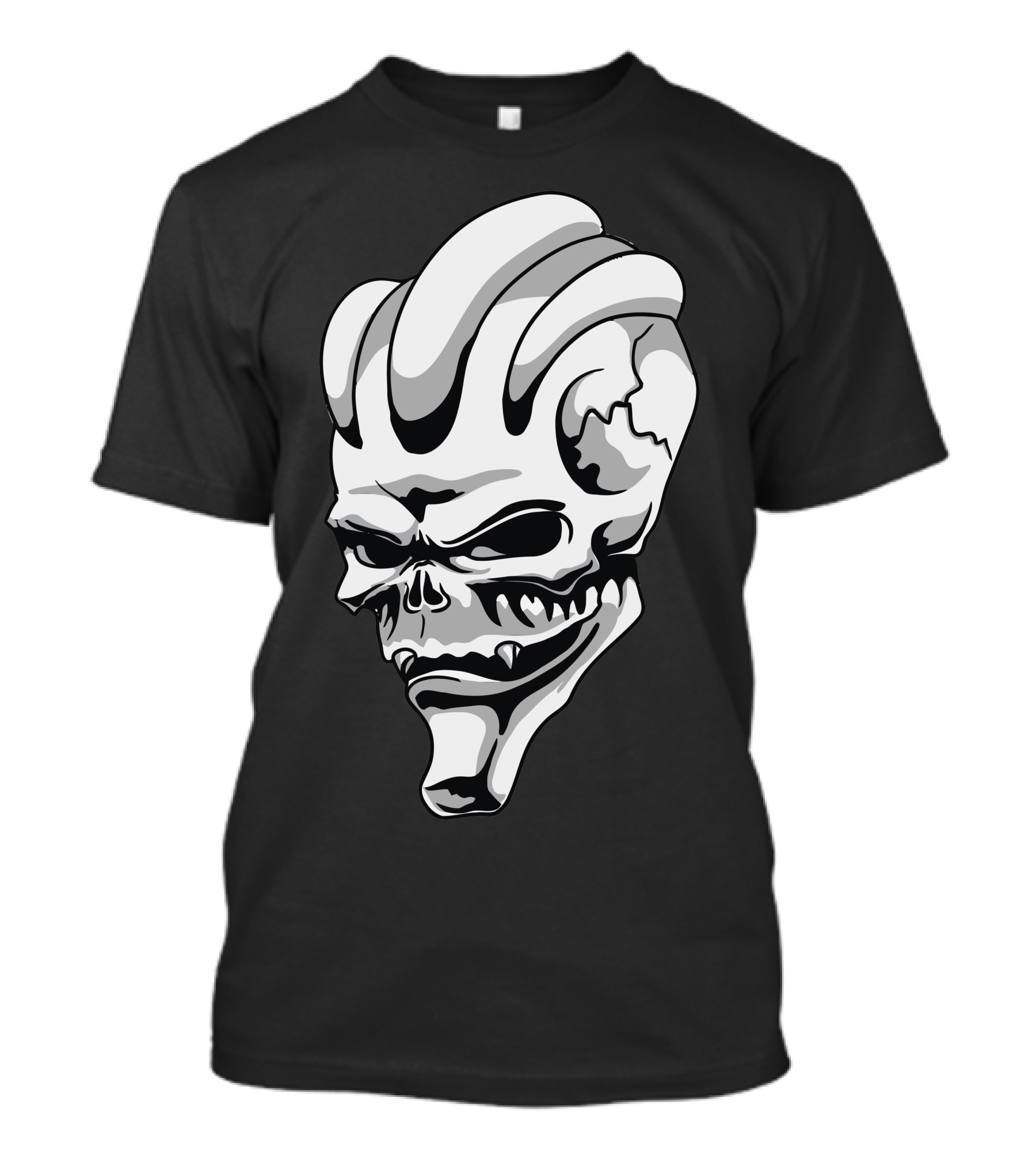 Alien Skull Artwork Illustration Demon Head T-Shirt