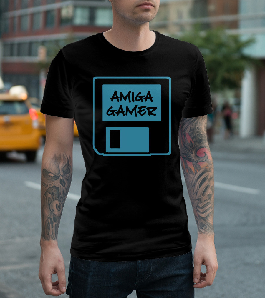 Amiga Gamer Floppy Disk Retro Gaming T-Shirt