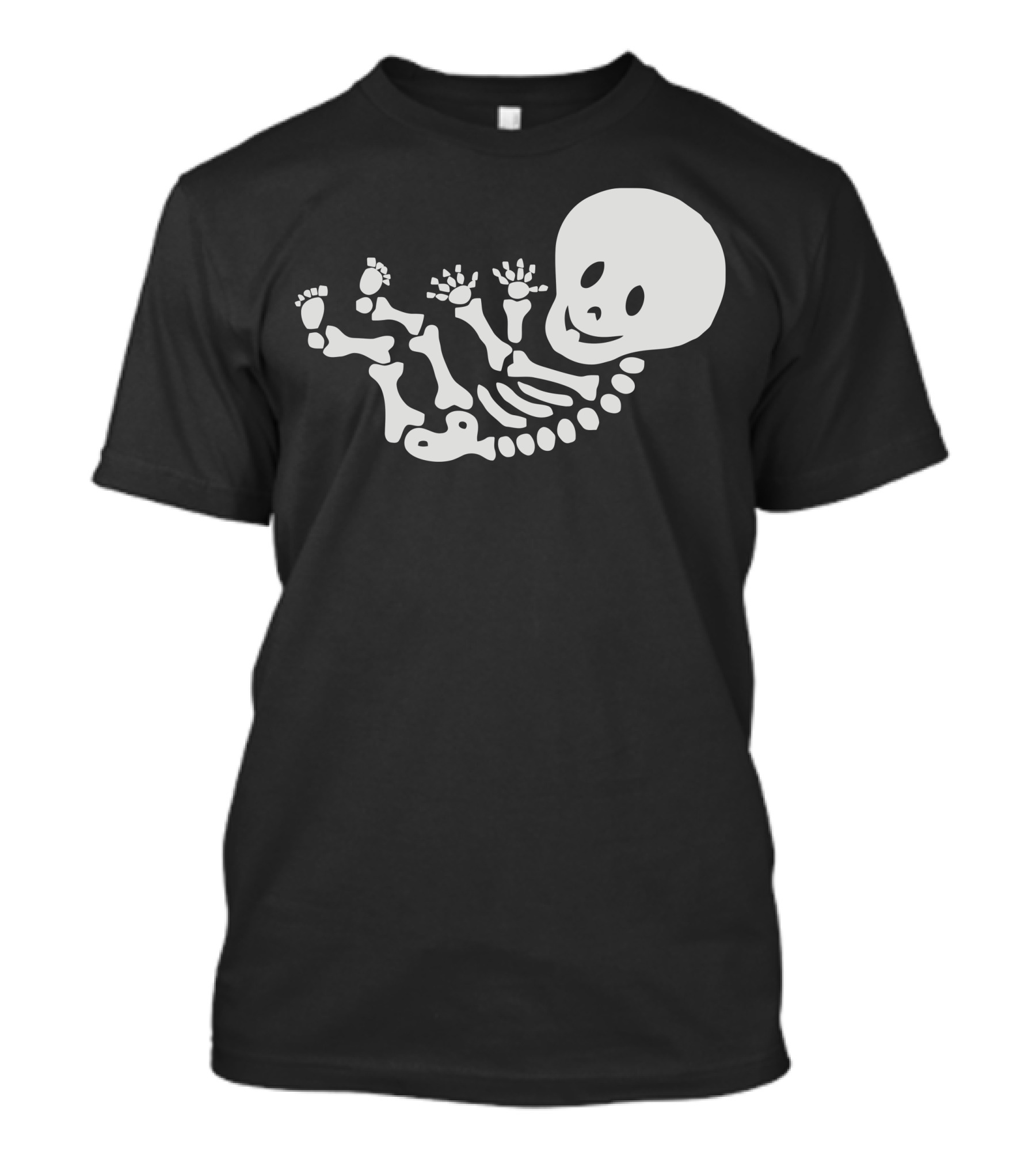 Baby Gothic Skeleton Fetus Halloween T-Shirt