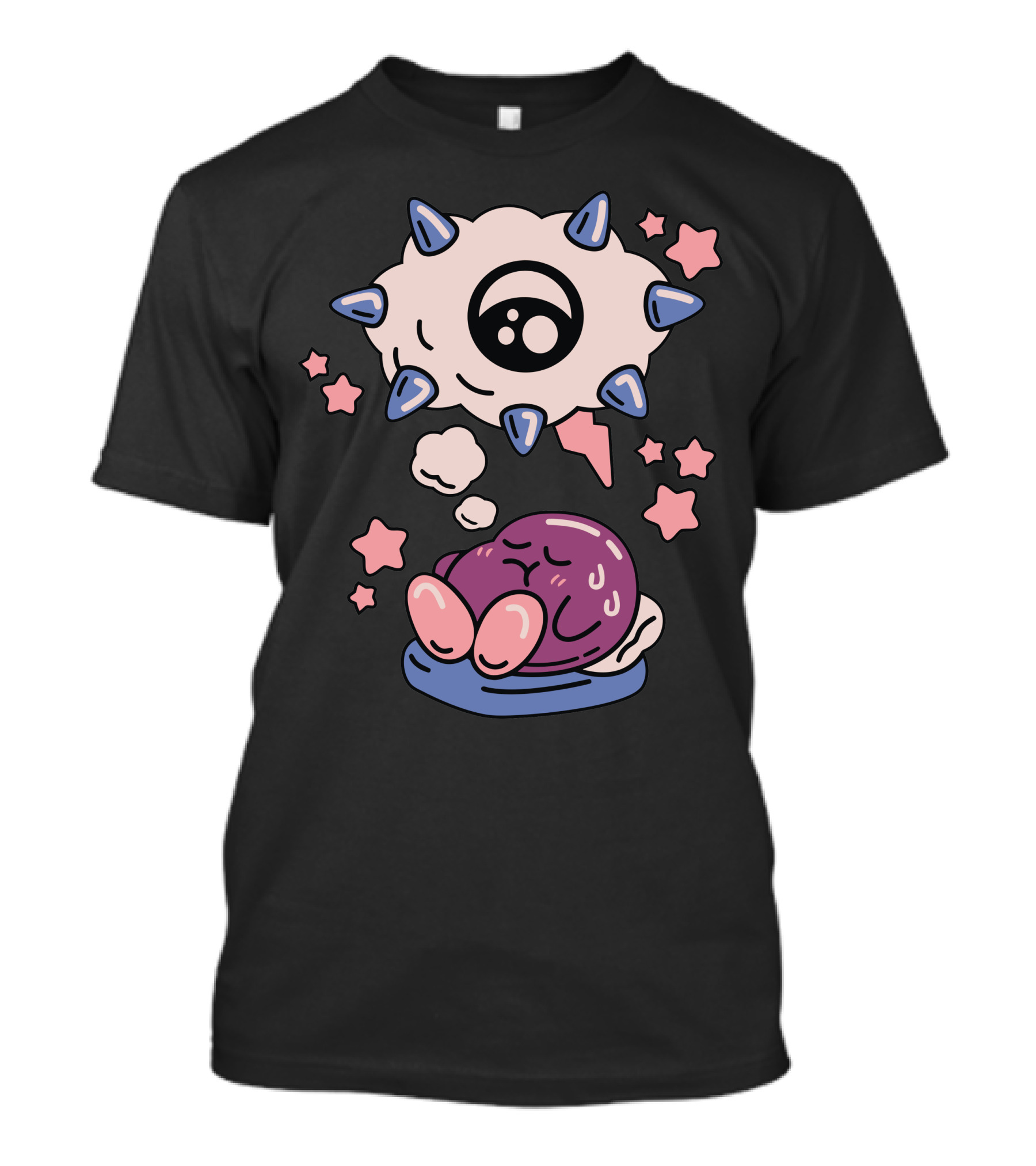Sleeping Creature With Spiked Cloud And Stars T-Shirt