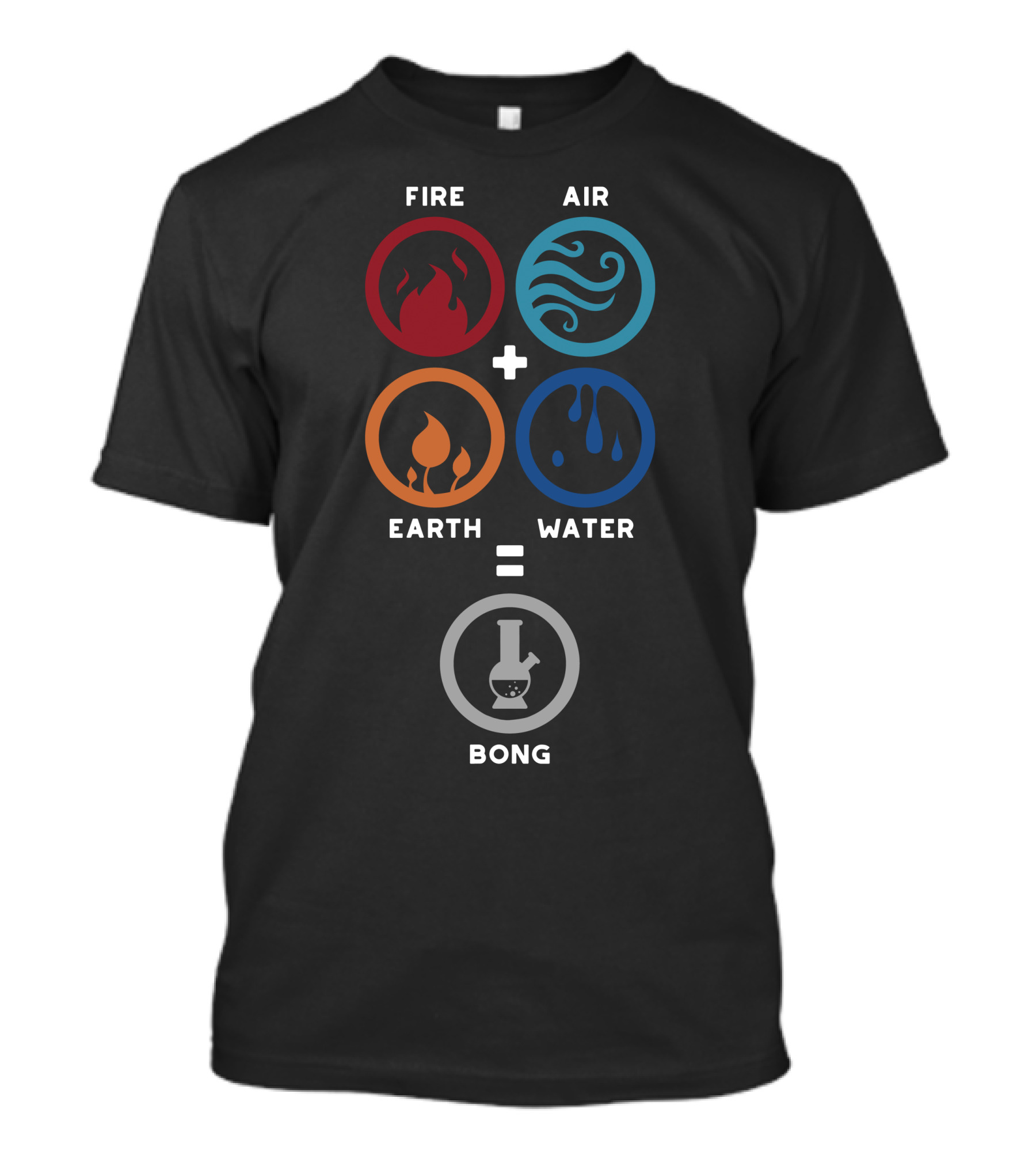Fire Air Earth Water Elements Equation Bong T-Shirt