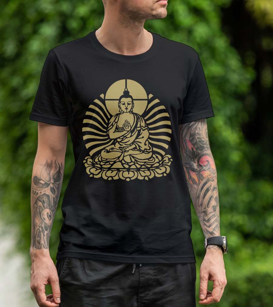 Budha Indie Lotus Sunburst Meditation T-Shirt