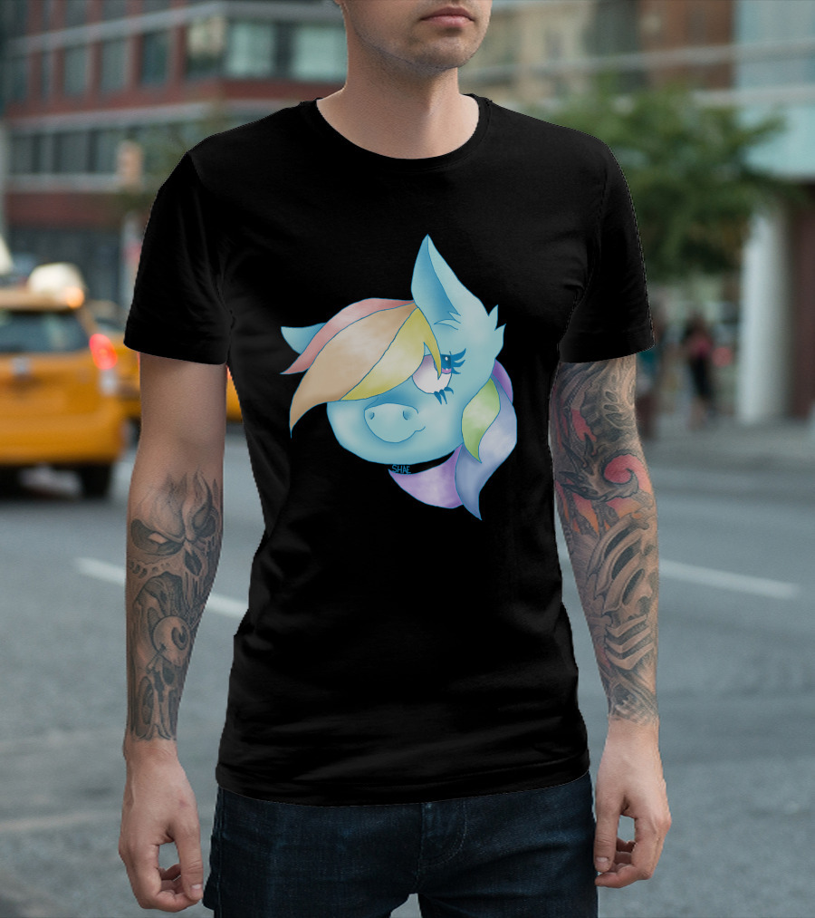 Dashie Blue Pony Colorful Mane T-Shirt