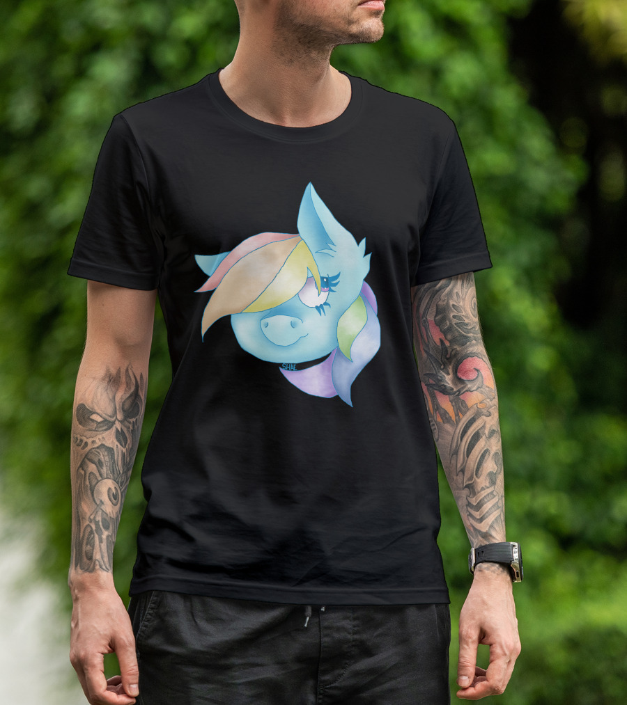 Dashie Blue Pony Colorful Mane T-Shirt