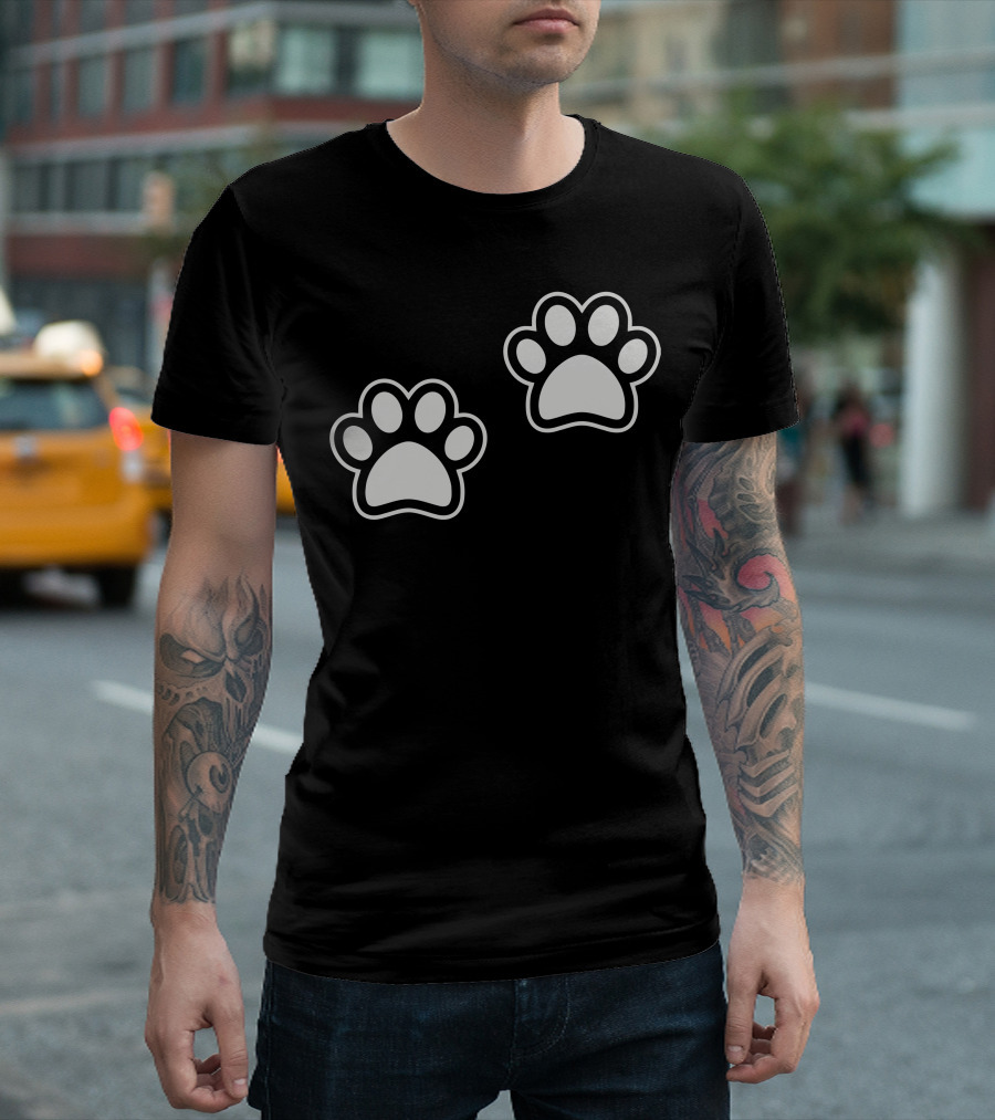 Dog Paws Set Paw Print Graphic Icons T-Shirt