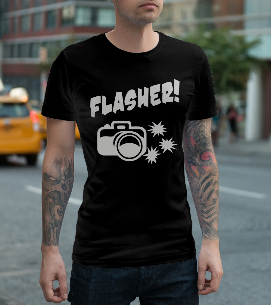 Flasher Camera Icon with Flash Bursts T-Shirt
